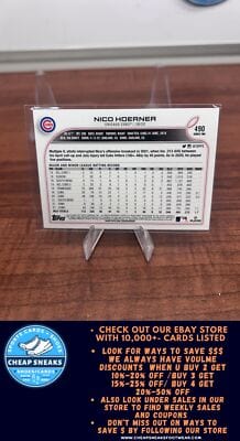 Cheap Sneaks Footwear/Sports Cards Baseball Card Nico Hoerner 2022 Topps #490 Chicago Cubs