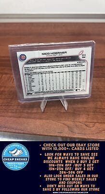 Cheap Sneaks Footwear/Sports Cards Baseball Card Nico Hoerner 2022 Topps Chrome Prism Refractor #111 Chicago Cubs