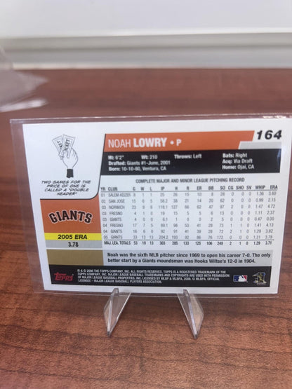 Cheap Sneaks Footwear/Sports Cards Baseball Card Noah Lowry 2006 Topps #164 San Francisco Giants