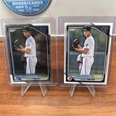 Cheap Sneaks Footwear/Sports Cards Baseball Card Noble Meyer 2024 Bowman Draft Chrome - #BDC-38 Marlins
