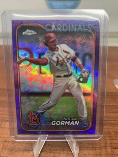 Cheap Sneaks Footwear/Sports Cards Baseball Card Nolan Gorman 2024 Topps Chrome Logofractor Purple Refractor 007/250 Ca