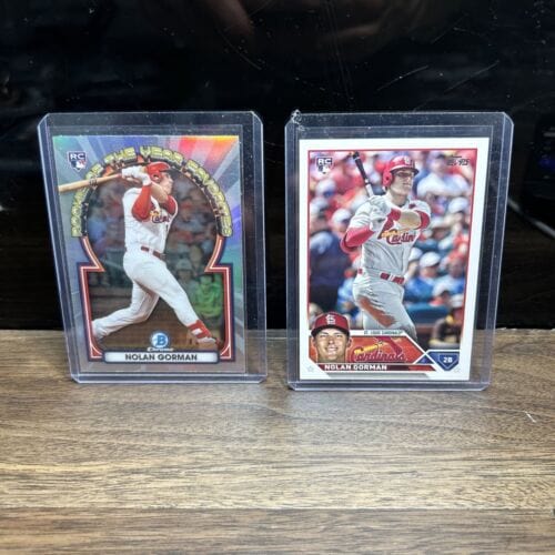 Cheap Sneaks Footwear/Sports Cards Baseball Card Nolan Gorman St. Louis Cardinals Lot(2) 2023 Bowman ROYF-5,Topps Serie