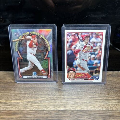Cheap Sneaks Footwear/Sports Cards Baseball Card Nolan Gorman St. Louis Cardinals Lot(2) 2023 Bowman ROYF-5,Topps Serie