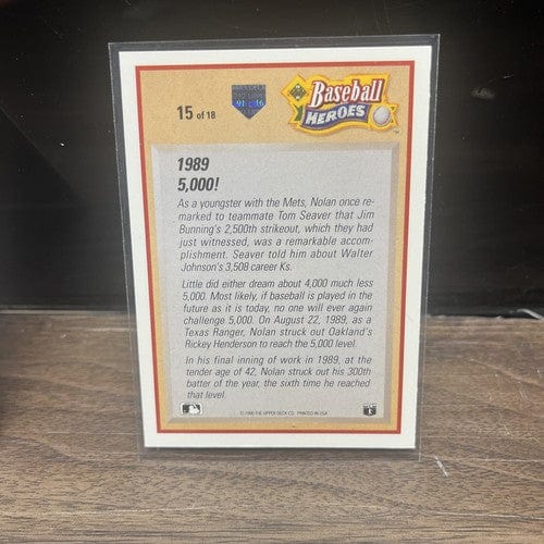 Cheap Sneaks Footwear/Sports Cards Baseball Card Nolan Ryan 1991 Upper Deck Baseball Heroes #15,#17 Texas Rangers 2card
