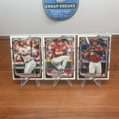 Cheap Sneaks Footwear/Sports Cards Baseball Card Noveli Marte, Christian Encarnacin-Strand, Andrew Abbott Reds 2024 Bow