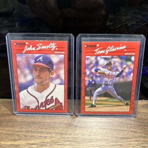Cheap Sneaks Footwear/Sports Cards Baseball Card Nr Mint Atlanta Braves Lot(2) 1990 Donruss John Smoltz#121 ,Tom Glavine #145 T