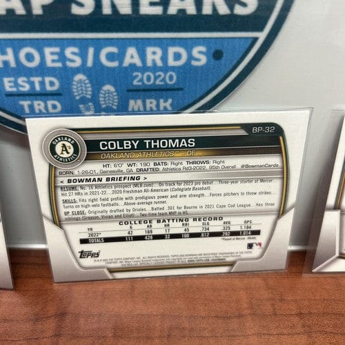 Cheap Sneaks Footwear/Sports Cards Baseball Card Oakland A’s Lot (4) 2023 Bowman Prospects (2)Bowman 1st &(2)RC Colby