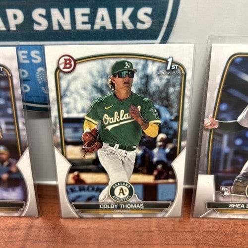 Cheap Sneaks Footwear/Sports Cards Baseball Card Oakland A’s Lot (4) 2023 Bowman Prospects (2)Bowman 1st &(2)RC Colby