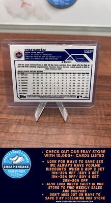 Cheap Sneaks Footwear/Sports Cards Baseball Card Omar Narváez 2023 Topps Chrome Update #USC69 New York Mets