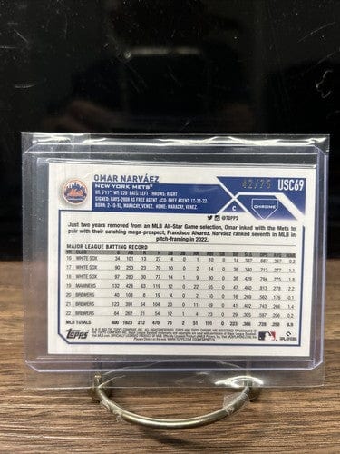 Cheap Sneaks Footwear/Sports Cards Baseball Card Omar Narváez 2023 Topps Chrome  Yellow Mini-Diamond Refractor #42/75
