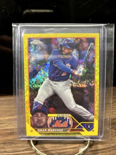 Cheap Sneaks Footwear/Sports Cards Baseball Card Omar Narváez 2023 Topps Chrome  Yellow Mini-Diamond Refractor #42/75