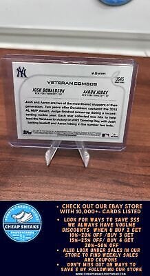 Cheap Sneaks Footwear/Sports Cards Baseball Card Opening Day Bronx Bash (Donaldson / Aaron Judge) VC 2022 Topps #US45 Y