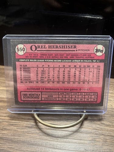 Cheap Sneaks Footwear/Sports Cards Baseball Card Orel Hershiser 1989 Topps #550 Los Angeles Dodgers