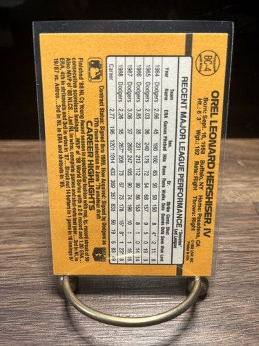 Cheap Sneaks Footwear/Sports Cards Baseball Card Orel Hershiser [Base] #BC-4 Los Angeles Dodgers - 1989 Donruss MVP's E
