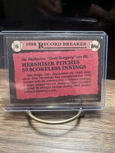 Cheap Sneaks Footwear/Sports Cards Baseball Card Orel Hershiser RECORD BREAKER 1989 Topps #5 Los Angeles Dodgers