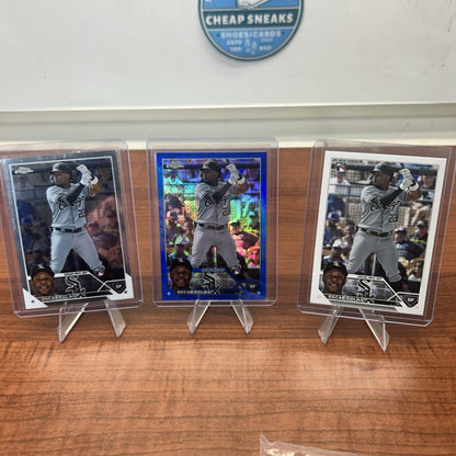 Cheap Sneaks Footwear/Sports Cards Baseball Card Oscar Colas Lot(3)2023 Topps Chrome Blue Logofractor RC 147/150 C. Whi