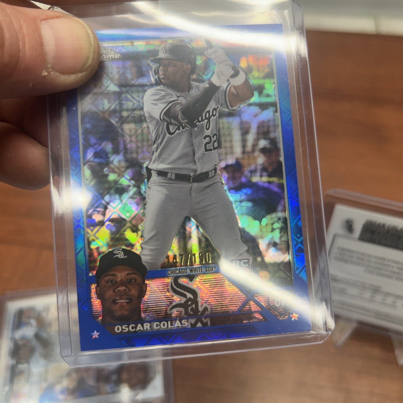 Cheap Sneaks Footwear/Sports Cards Baseball Card Oscar Colas Lot(3)2023 Topps Chrome Blue Logofractor RC 147/150 C. Whi