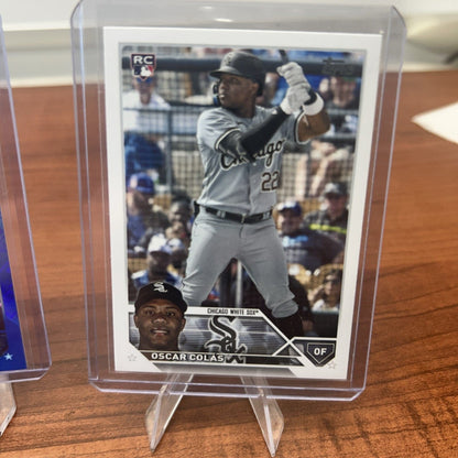 Cheap Sneaks Footwear/Sports Cards Baseball Card Oscar Colas Lot(3)2023 Topps Chrome Blue Logofractor RC 147/150 C. Whi