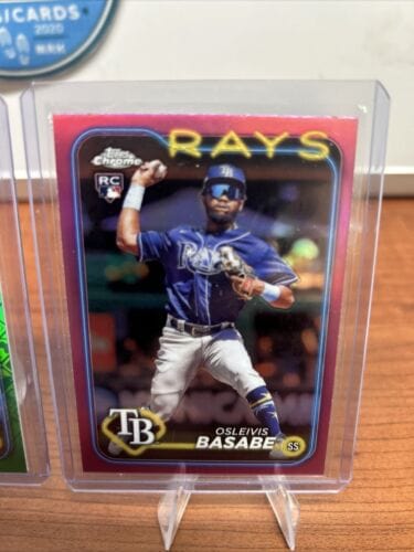 Cheap Sneaks Footwear/Sports Cards Baseball Card Osleivis Basabe 2024 Topps Green Logofractor /99 + Base Logofractor TB