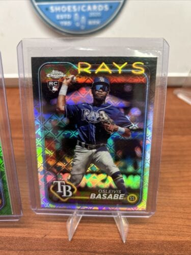 Cheap Sneaks Footwear/Sports Cards Baseball Card Osleivis Basabe 2024 Topps Green Logofractor /99 + Base Logofractor TB