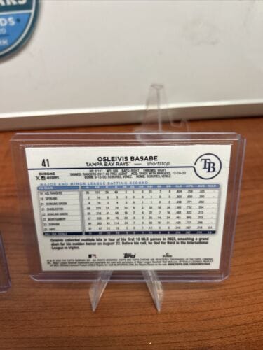 Cheap Sneaks Footwear/Sports Cards Baseball Card Osleivis Basabe 2024 Topps Green Logofractor /99 + Base Logofractor TB