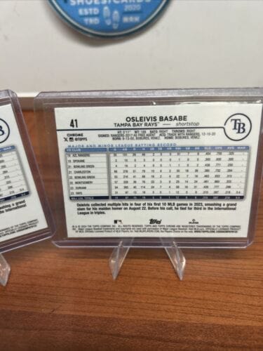 Cheap Sneaks Footwear/Sports Cards Baseball Card Osleivis Basabe 2024 Topps Green Logofractor /99 + Base Logofractor TB