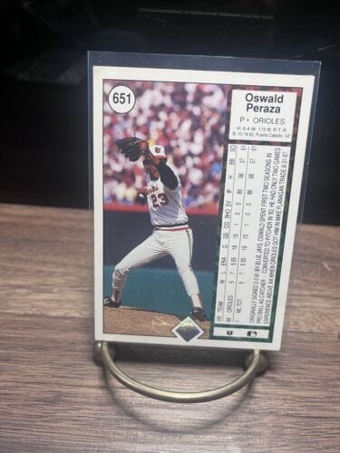 Cheap Sneaks Footwear/Sports Cards Baseball Card Oswald Peraza RC Baltimore Orioles P 1989 Upper Deck Card #651