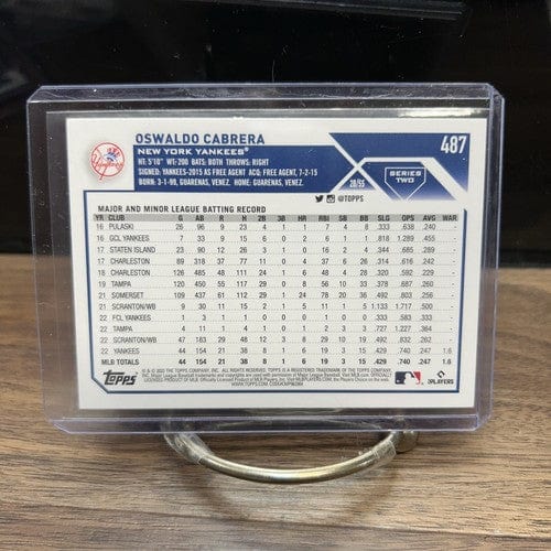 Cheap Sneaks Footwear/Sports Cards Baseball Card Oswaldo Cabrera 2023 Topps Series 2 #487 Base Rookie Card RC Yankees