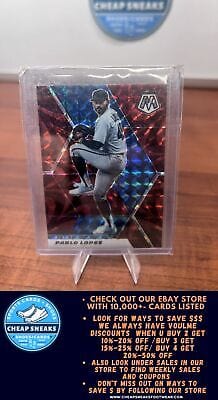 Cheap Sneaks Footwear/Sports Cards Baseball Card Pablo Lopez 2021 Panini Mosaic Reactive Red #199 Miami Marlins