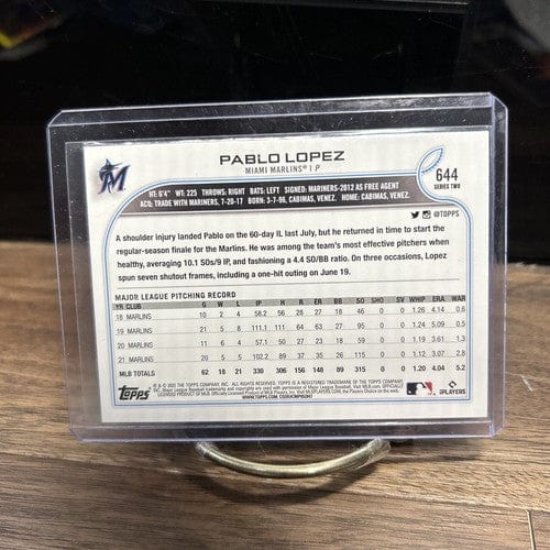 Cheap Sneaks Footwear/Sports Cards Baseball Card PABLO LOPEZ MARLINS 2022 TOPPS BLUE PARALLEL BASE SP CARD #644