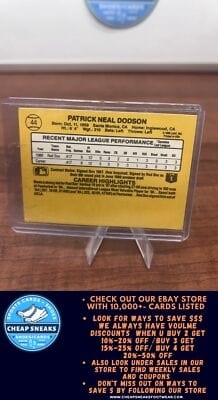Cheap Sneaks Footwear/Sports Cards Baseball Card Pat Dodson RC 1987 Leaf #44 Boston Red Sox