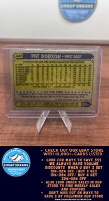 Cheap Sneaks Footwear/Sports Cards Baseball Card Pat Dodson RC 1987 Topps #449 Boston Red Sox