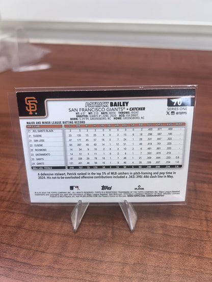 Cheap Sneaks Footwear/Sports Cards Baseball Card Patrick Bailey 2025 Topps #70 San Francisco Giants