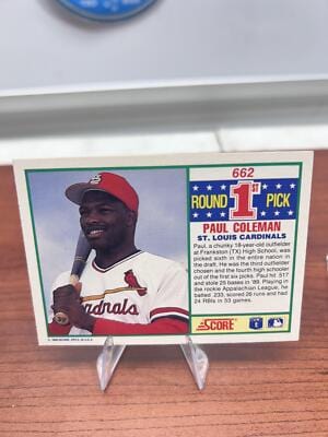 Cheap Sneaks Footwear/Sports Cards Baseball Card Paul Coleman 199o score 1st draft pick #662 Cardnials