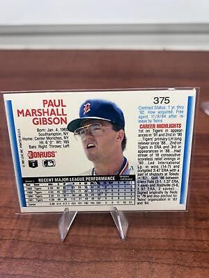 Cheap Sneaks Footwear/Sports Cards Baseball Card Paul Gibson 1992 Donruss #375 Detroit Tigers
