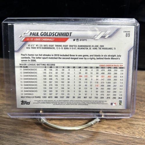 Cheap Sneaks Footwear/Sports Cards Baseball Card Paul Goldschmidt 2020 Topps Chrome MLB Baseball Card #89 Cardinals