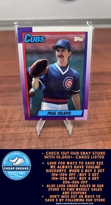 Cheap Sneaks Footwear/Sports Cards Baseball Card Paul Kilgus 1990 Topps #86 Chicago Cubs