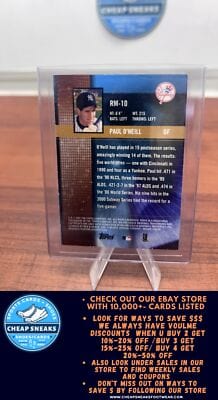 Cheap Sneaks Footwear/Sports Cards Baseball Card Paul O'Neill 2002 Topps Ring Masters #RM-10 New York Yankees