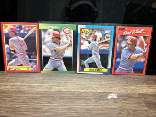 Cheap Sneaks Footwear/Sports Cards Baseball Card Paul O’Neill Cincinnati Reds 4 Card Lot 1989-1990 Donruss , Topps ,