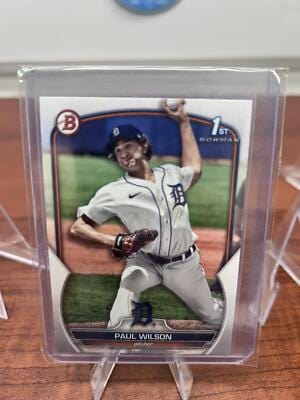 Cheap Sneaks Footwear/Sports Cards Baseball Card Paul Wilson 2023 Bowman Draft #BD-186 Detroit Tigers
