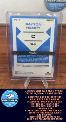 Cheap Sneaks Footwear/Sports Cards Baseball Card Payton Henry 2022 Panini Chronicles Recon #1 Miami Marlins