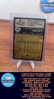 Cheap Sneaks Footwear/Sports Cards Baseball Card Payton Henry RC 2022 Topps Heritage #656 Miami Marlins