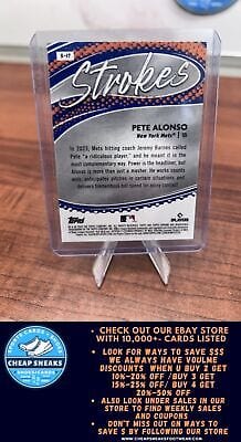 Cheap Sneaks Footwear/Sports Cards Baseball Card Pete Alonso 2024 Topps Chrome Strokes #S-17 New York Mets