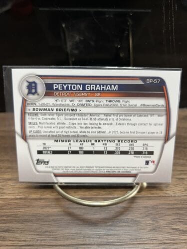 Cheap Sneaks Footwear/Sports Cards Baseball Card Peyton Graham 2023 !st Bowman Prospect Baseball Card  #BP-57 Detroit T