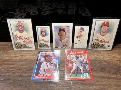 Cheap Sneaks Footwear/Sports Cards Baseball Card Phillies Mike Schmidt Lot (7)Allen&Ginter Tobacco, Topps Mini ,Donruss