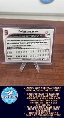 Cheap Sneaks Footwear/Sports Cards Baseball Card Rafael Devers 2022 Topps #331 Boston Red Sox