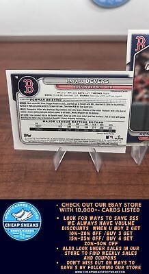 Cheap Sneaks Footwear/Sports Cards Baseball Card Rafael Devers 2024 Bowman #10 Boston Red Sox