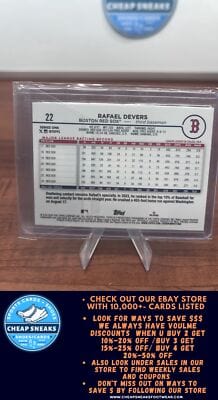 Cheap Sneaks Footwear/Sports Cards Baseball Card Rafael Devers 2024 Topps Yellow #22 Boston Red Sox