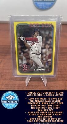 Cheap Sneaks Footwear/Sports Cards Baseball Card Rafael Devers 2024 Topps Yellow #22 Boston Red Sox