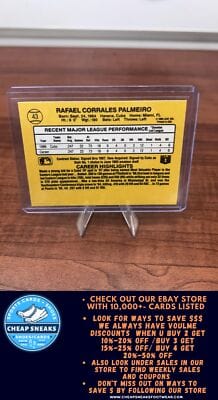 Cheap Sneaks Footwear/Sports Cards Baseball Card Rafael Palmeiro RC 1987 Leaf #43 Chicago Cubs